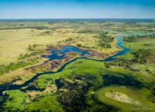 Okavango delte vanuit de lucht, Botswana